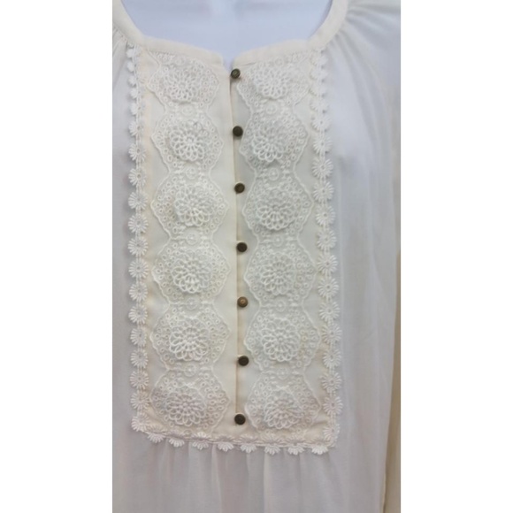 Massimo Dutti Creme Sheer Silk 40 Blouse - Picture 4 of 4